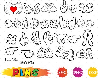 Mickey Mouse Hands svg,dxf,png/Mickey Mouse Hands clipart for Design,Print,Silhouette, Cricut