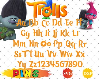 Trolls font svg,dxf/Trolls alphabet /Trolls letters for Design,Print,Silhouette, Cricut