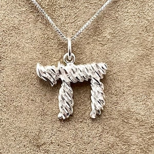 Chai Sterling Silver  Pendant. Heavy Weight. With 18 Inch Italian Made Silver Chain.