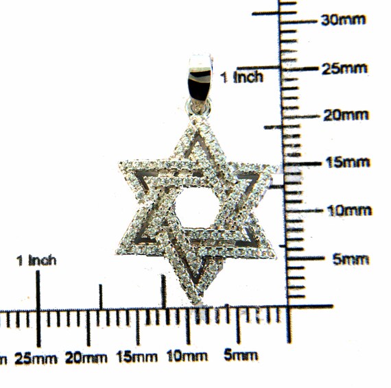 Ciondolo Stella Con Zirconi Con Passante Per Catena In ARGENTO 925 Galvanica Rodio 14118 - Foto 2