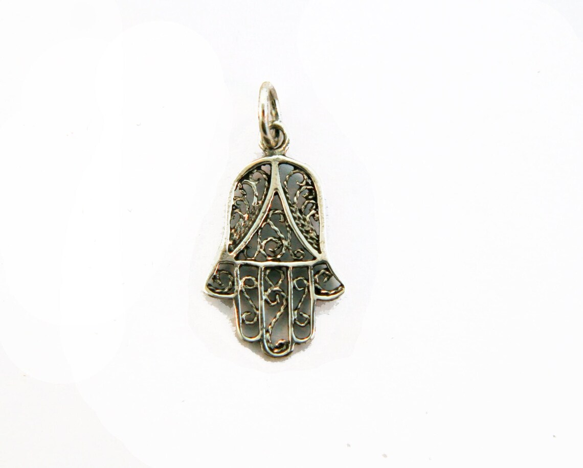 Chamsa Sterling Silver Pendant. With 18 Inch Italian Made - Etsy