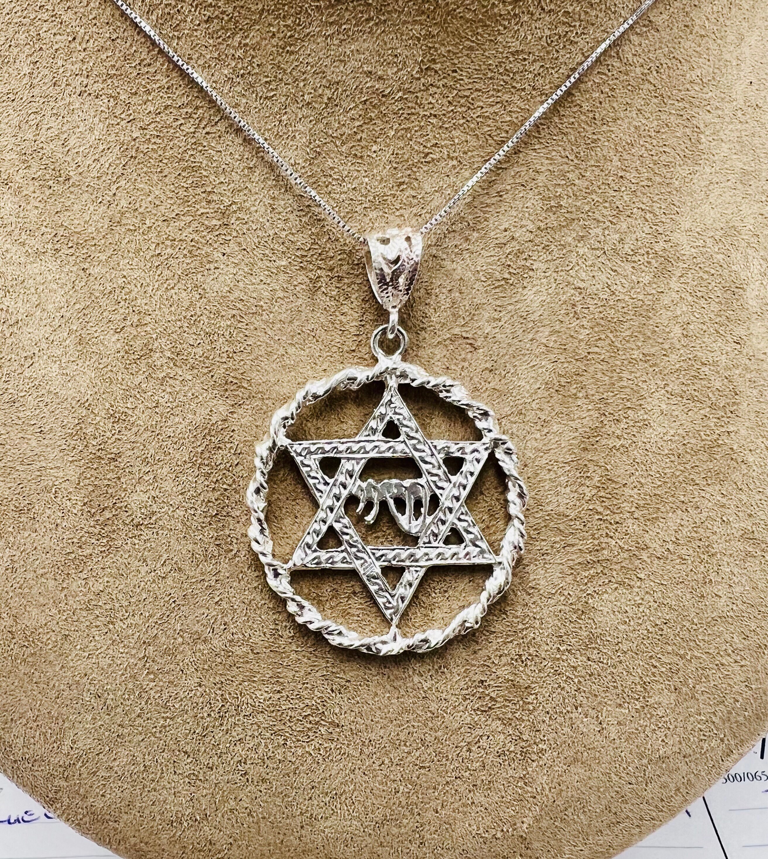 Set Di 3 Collane Con Stella Di David, Tono Argento, Catena In Acciaio 18'' - Silverman Judaica