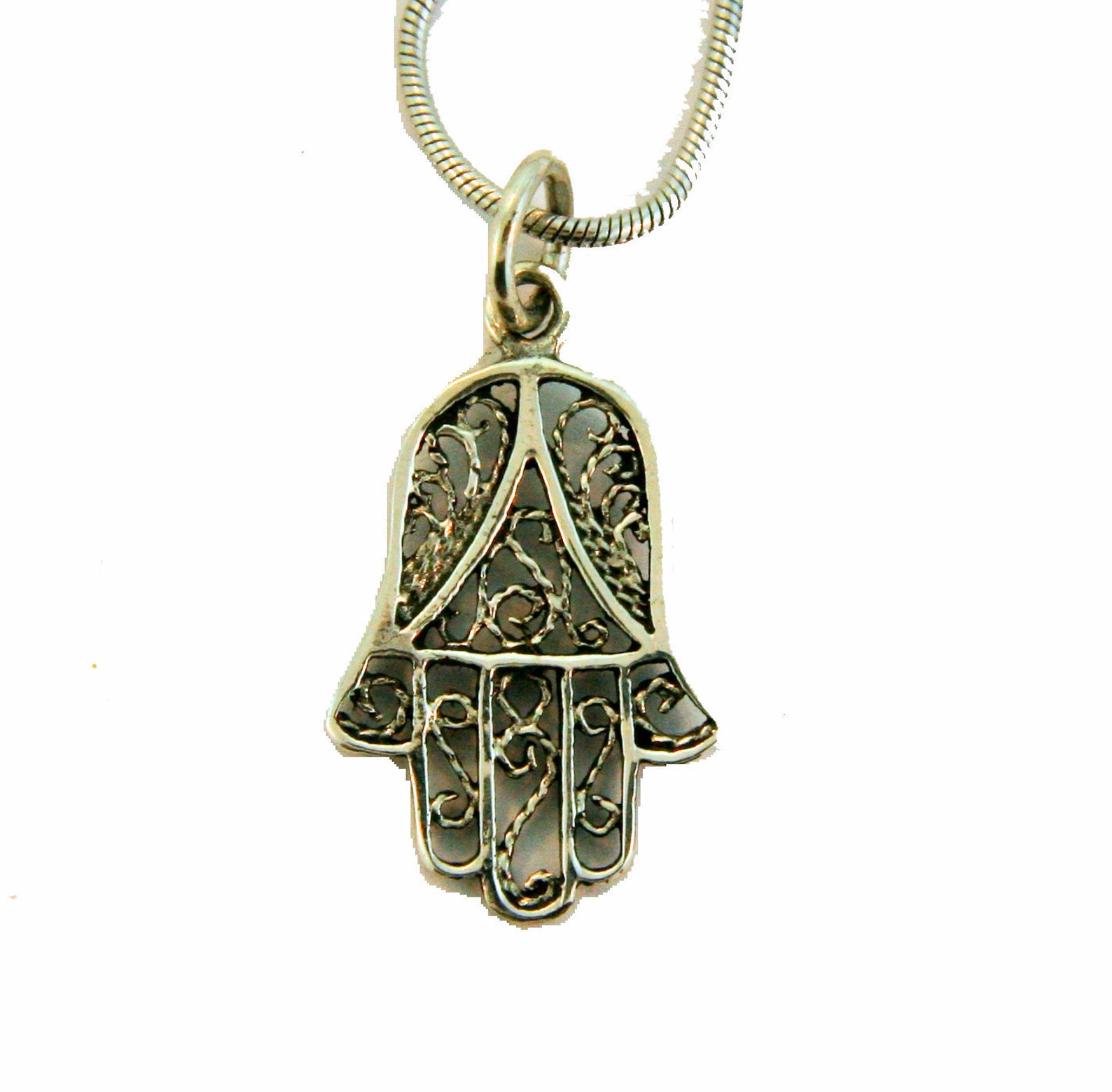 Chamsa Sterling Silver Pendant. With 18 Inch Italian Made - Etsy
