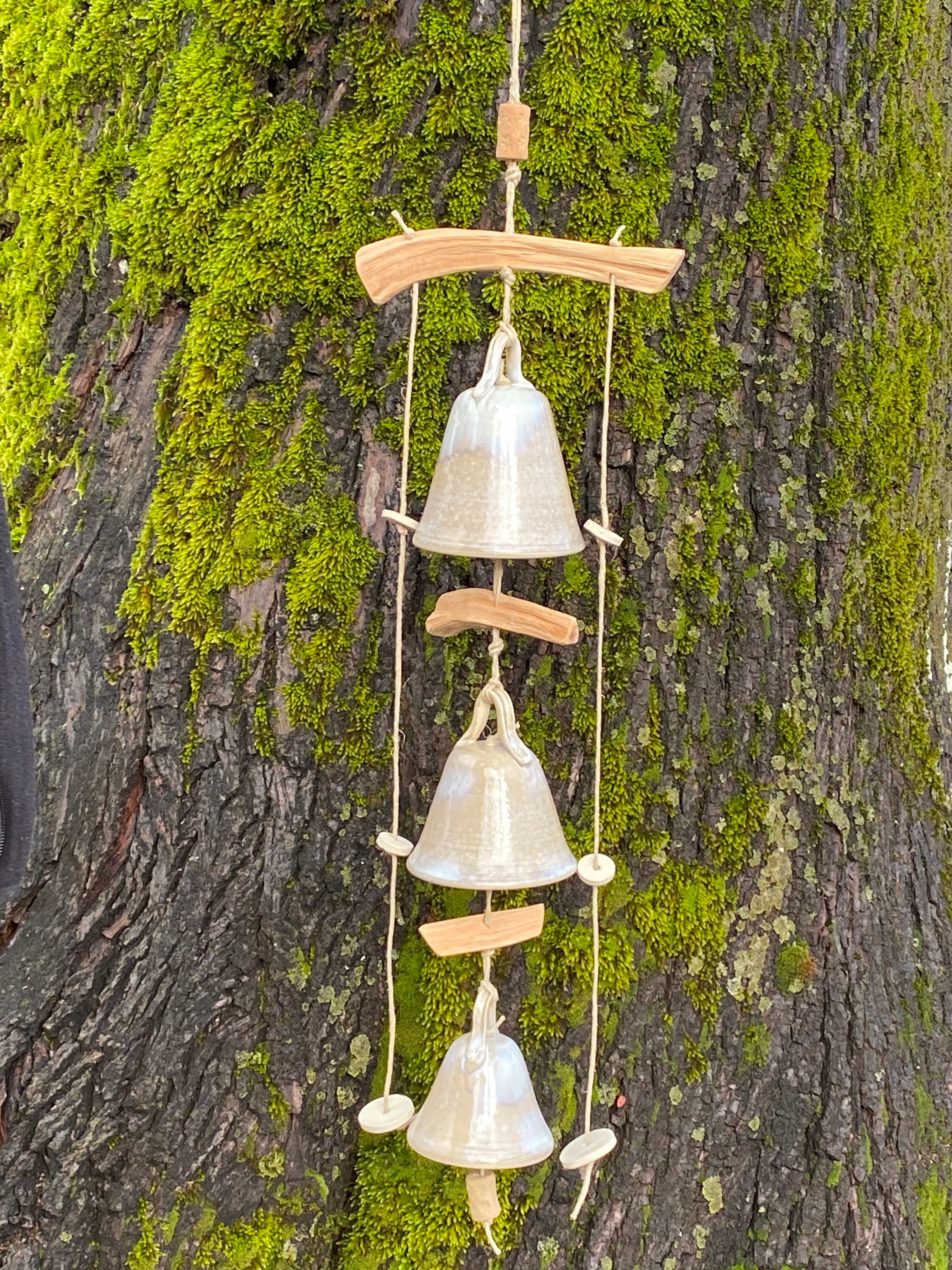 Cloche à Suspendre en Grés , Carillon Vent