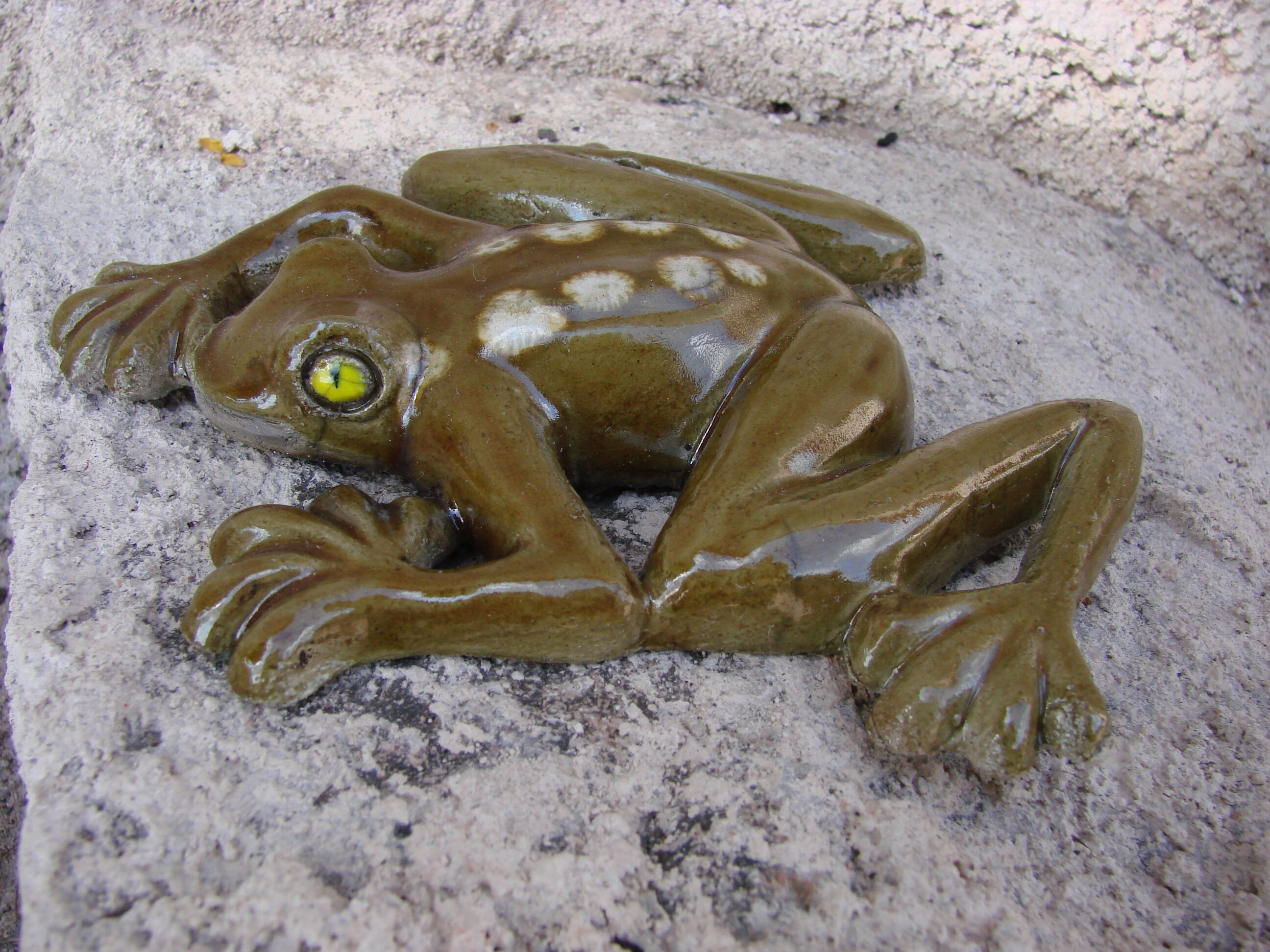 Grenouille Kaki et Jaune - Décorative