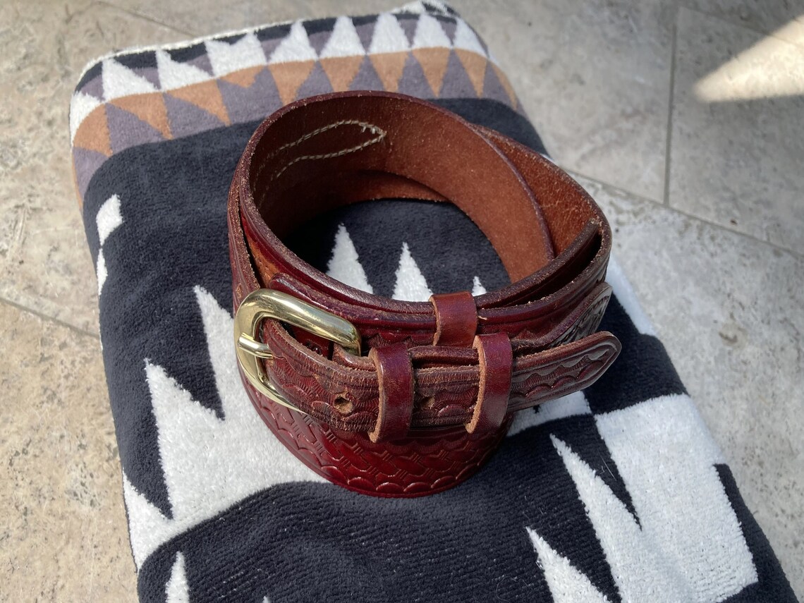 Eddie Bauer Ranger Style Western Belt, Vintage Hand Made Leather - Etsy