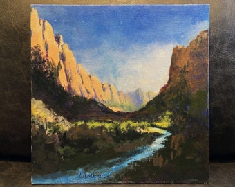 Spring Canyon : peinture, acrylique sur toile, original