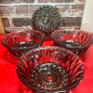 Set of 4 Libbey Diamond Scroll Smoked Gray Bowls (6&quot; in diameter)