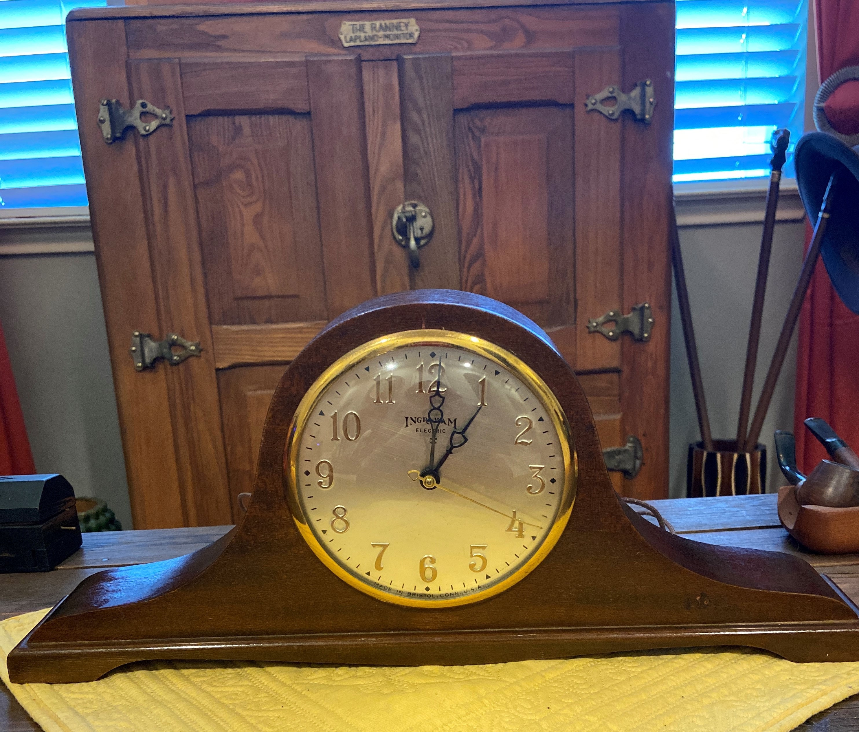 Antique Ingraham Electric Mantel Clock With Cloth Covered Cord Etsy
