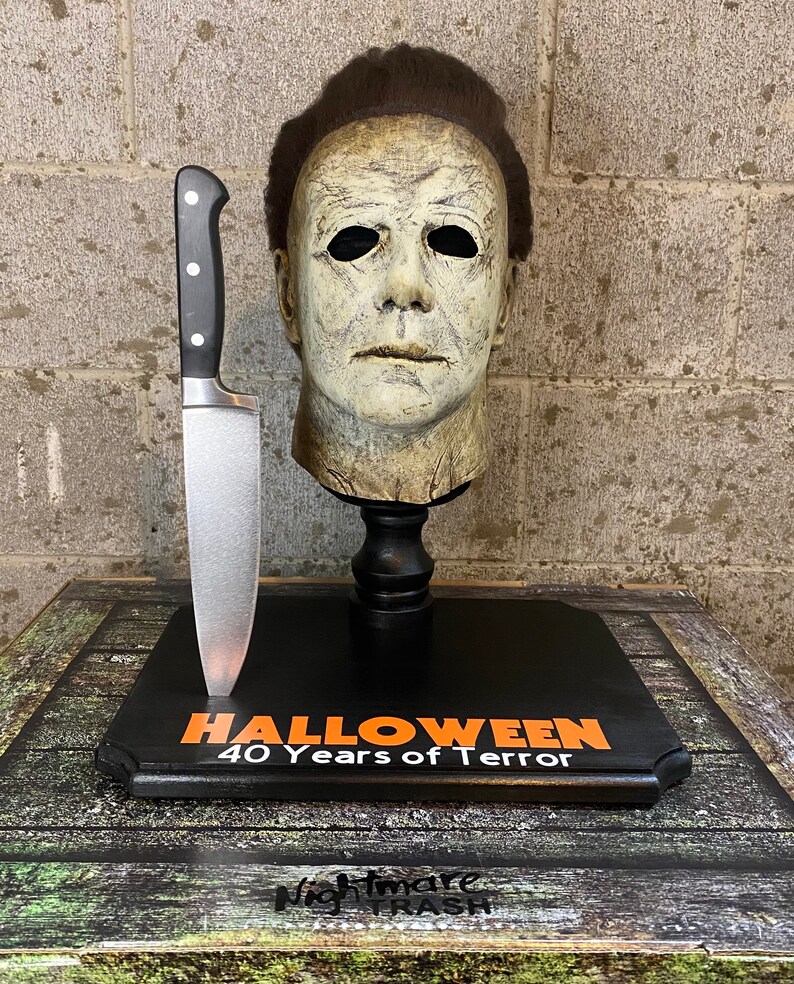 Michael Myers Halloween H40 Mask Metal Knife Stand Display Etsy