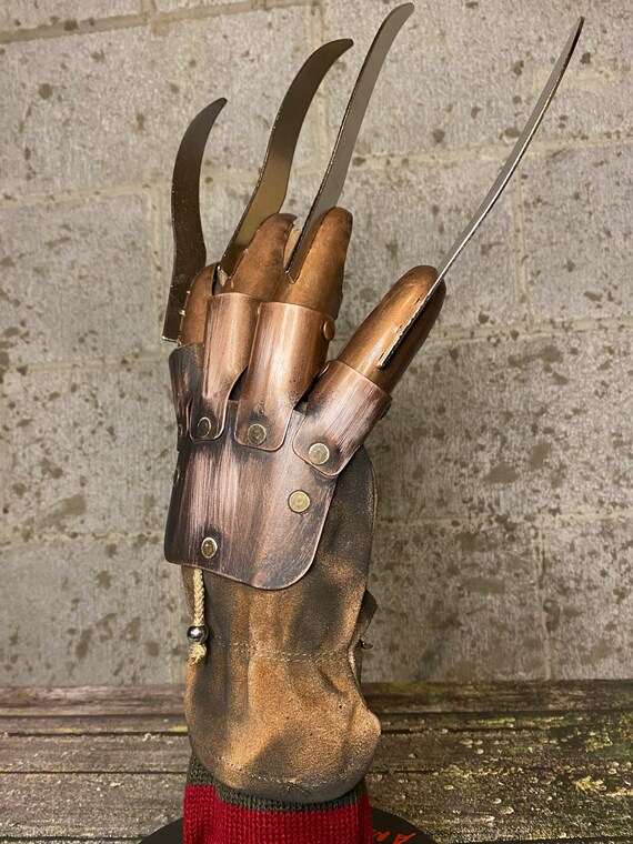 Freddy Krueger Glove Real Metal Leather Prop Film Accurate Hat Etsy