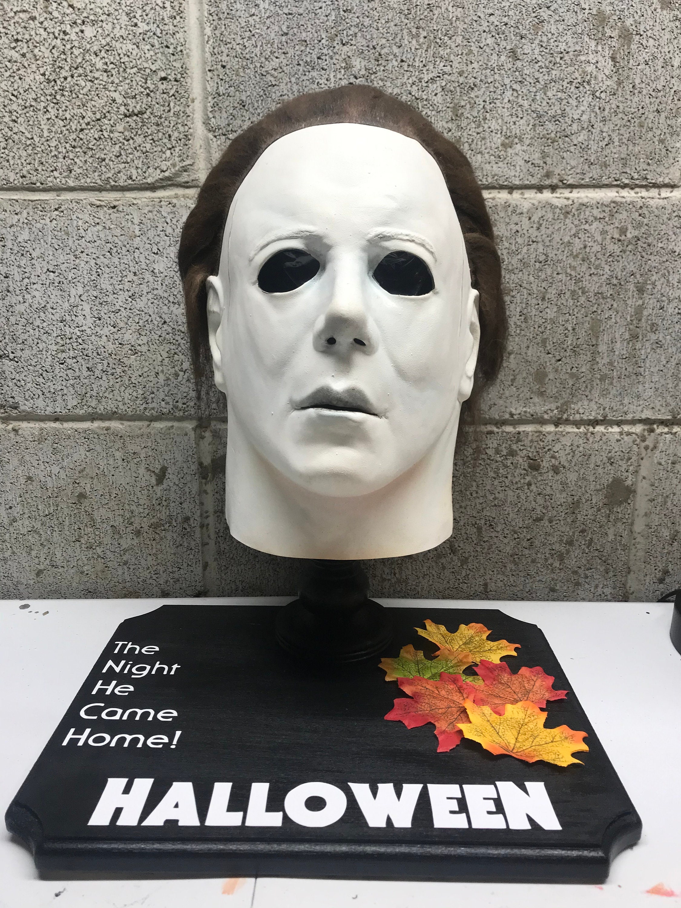 Halloween Michael Myers Mask Stand Display Prop Replica Etsy