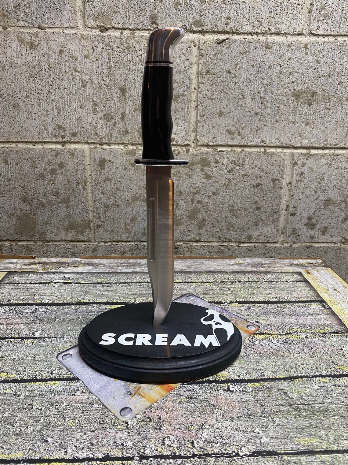 Scream Ghostface Buck Knife Display Stand Horror Movie Custom Etsy