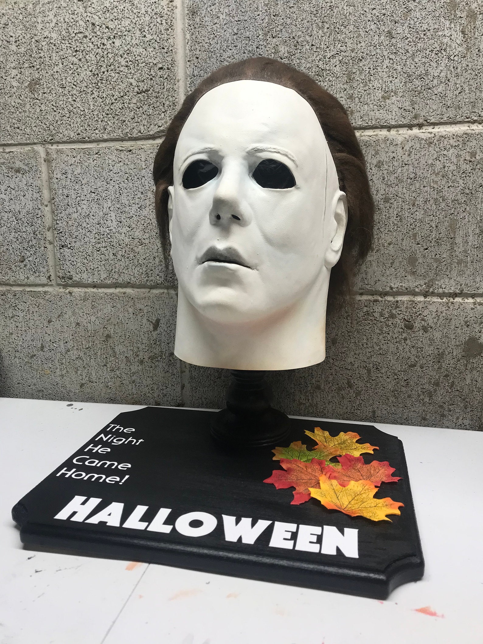 Halloween Michael Myers Mask Stand Display Prop Replica Etsy