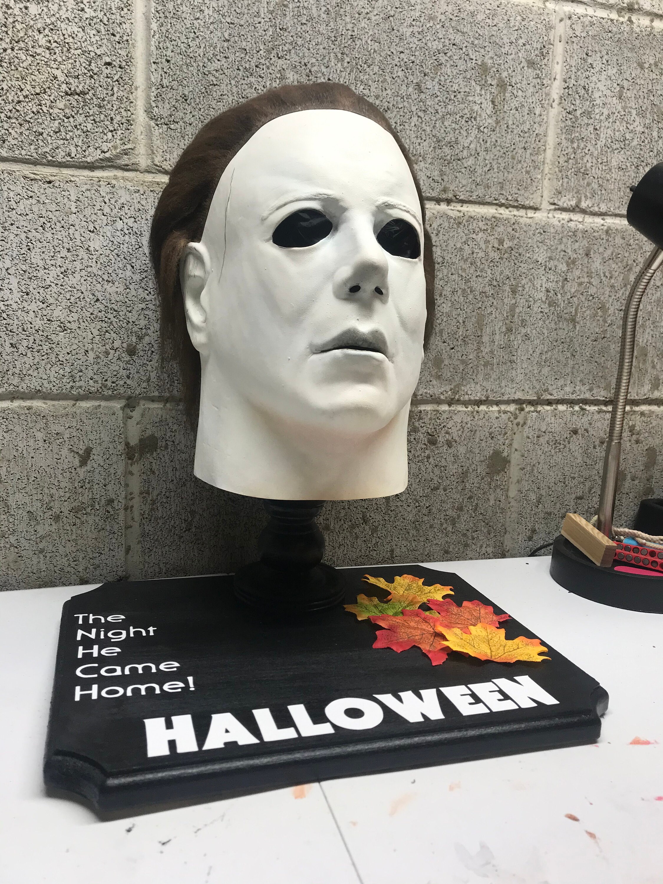 Halloween Michael Myers Mask Stand Display Prop Replica Etsy