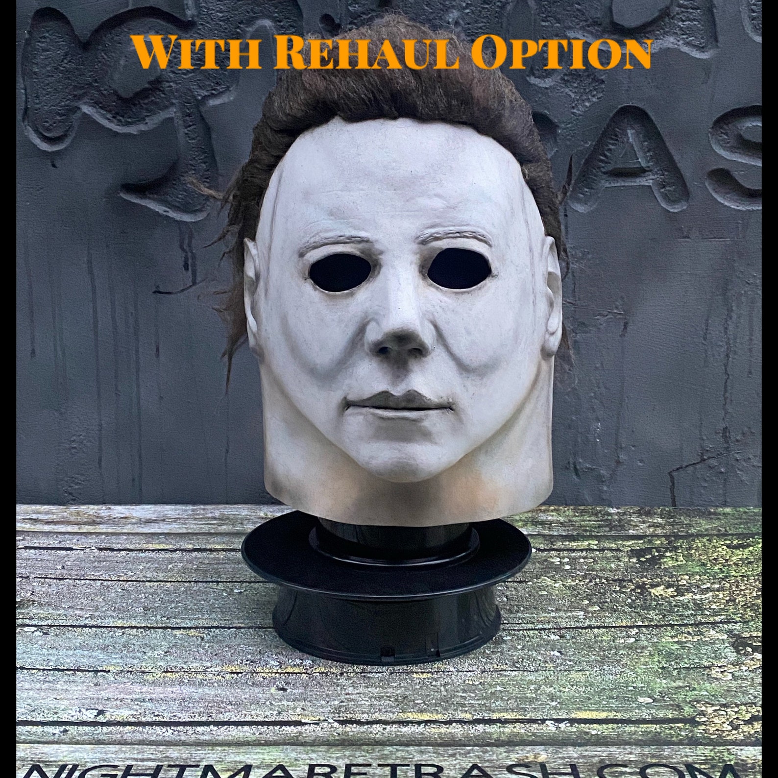 Halloween 1978 Michael Myers Mask Stand With Pumpkin Display Etsy