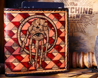 Handmade Leather Wallet "The Rusted" edition Pink