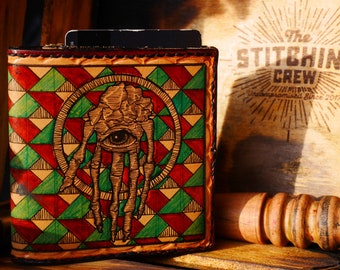 Handmade Leather Wallet "The Rusted" edition Green