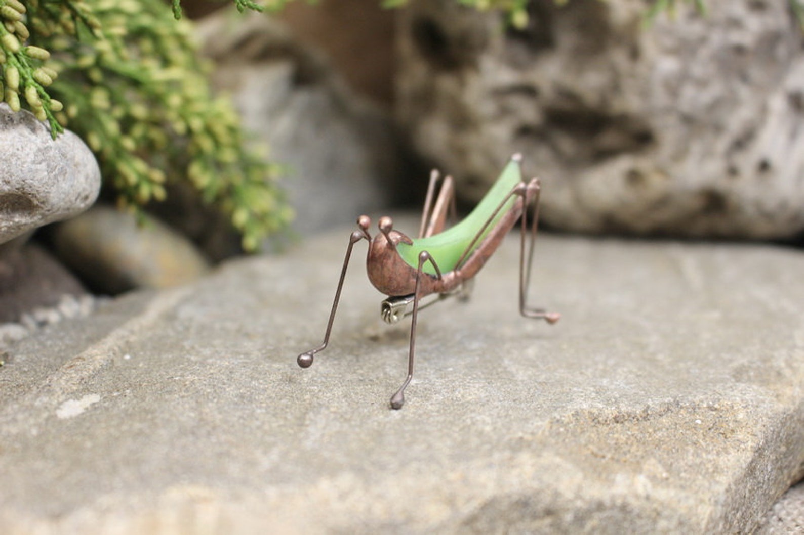 Nature Lover Gift Glass Grasshopper Insect Gift Jewelry Cricket Brooch ...