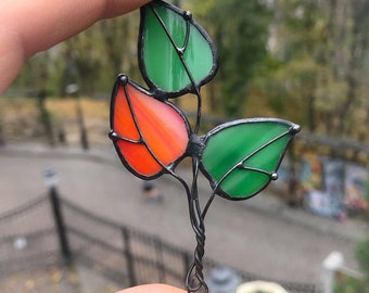 Abedul rama broche pasador Otoño deja joyería del bosque Regalo de vidrio manchado para la hermana hermana madre hoja verde broche accesorios regalo