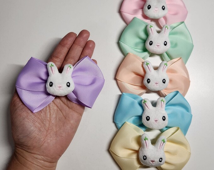 Plush Bunny Bow (Size L - 4in / 10cm)