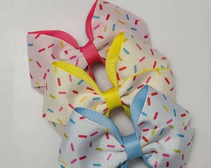 Sprinkle / confetti bows (large size) - 11cm