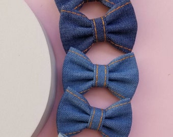 Denim Bow (S size - 1.96in/5cm)