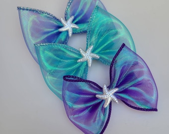 Mermaid Organza Bow (Size M - 3.14in/8cm)