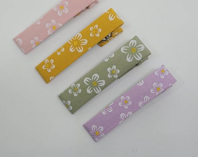 Spring hair clips flower patterned (pair)