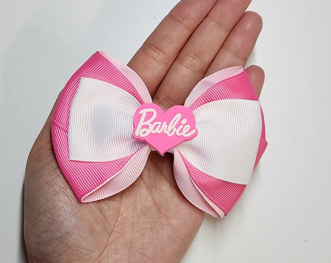 Pink Barbie Bow (Size L - 4in / 10cm)