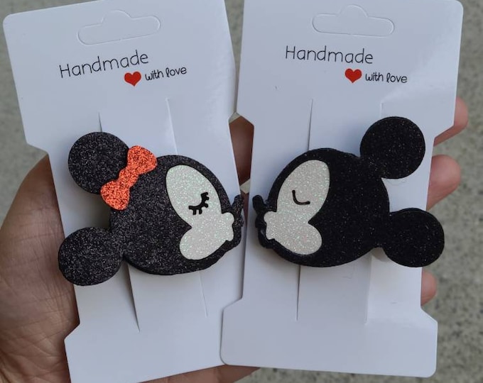 Mickey & Minnie kiss pigtails set (pair)