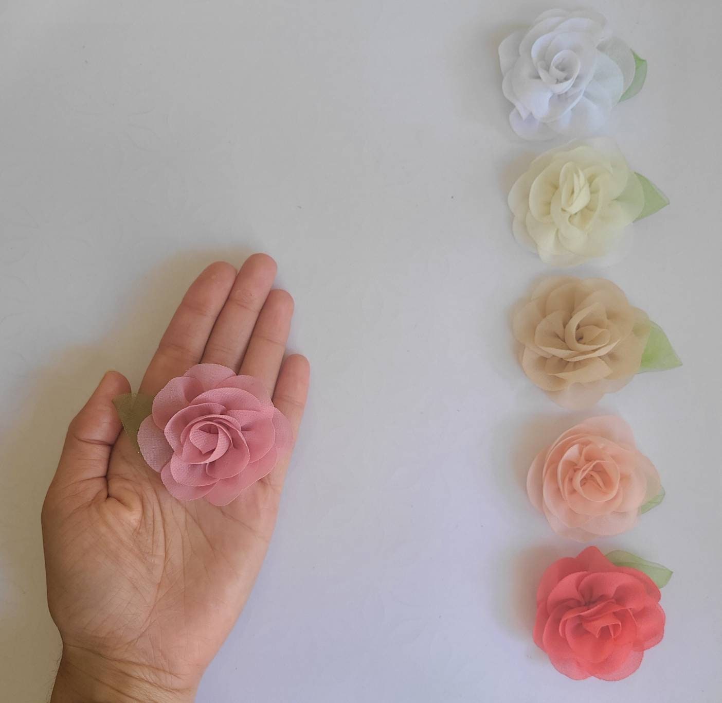 Chiffon ROSE hair clip (single clip)