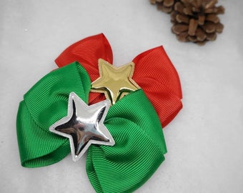 Ribbon Christmas bows red or green