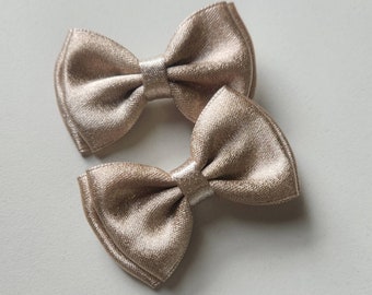 Taupe Metallic Holiday Bow (M size - 6.5cm)