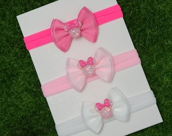 Minnie Glitter hair bow / clip or headband (small: 5cm)