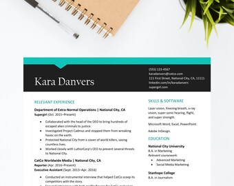 Resume Template Bundle for MS Word PC Mac, Instant Download, Professional Resume & Cover Letter, Custom Resume Layout, Downloadable Resume
