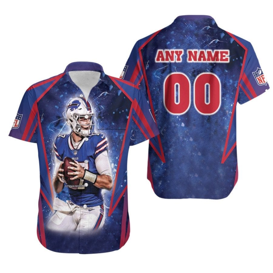 Josh Allen 17 Buffalo Bills The Great Player Galaxy Blue 3D Custom Hawaiian Shirt