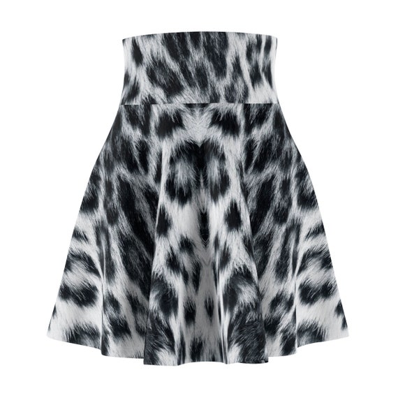 leopard print pleated skater skirt