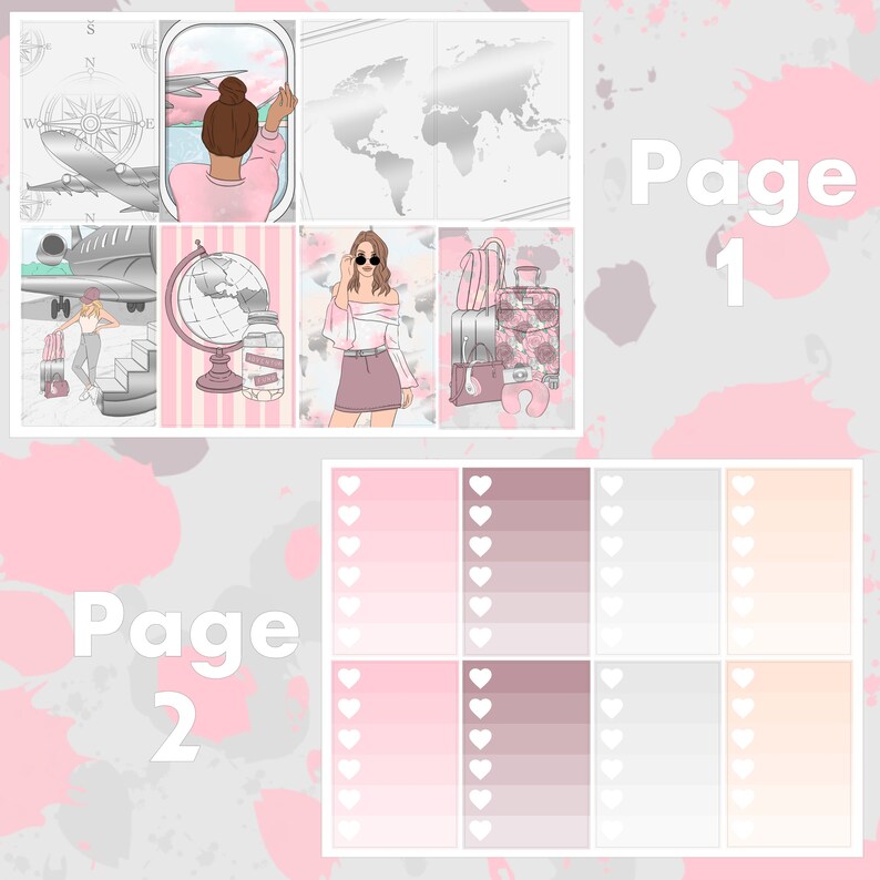 Summer Travel Erin Condren Life Planner Sticker Kit