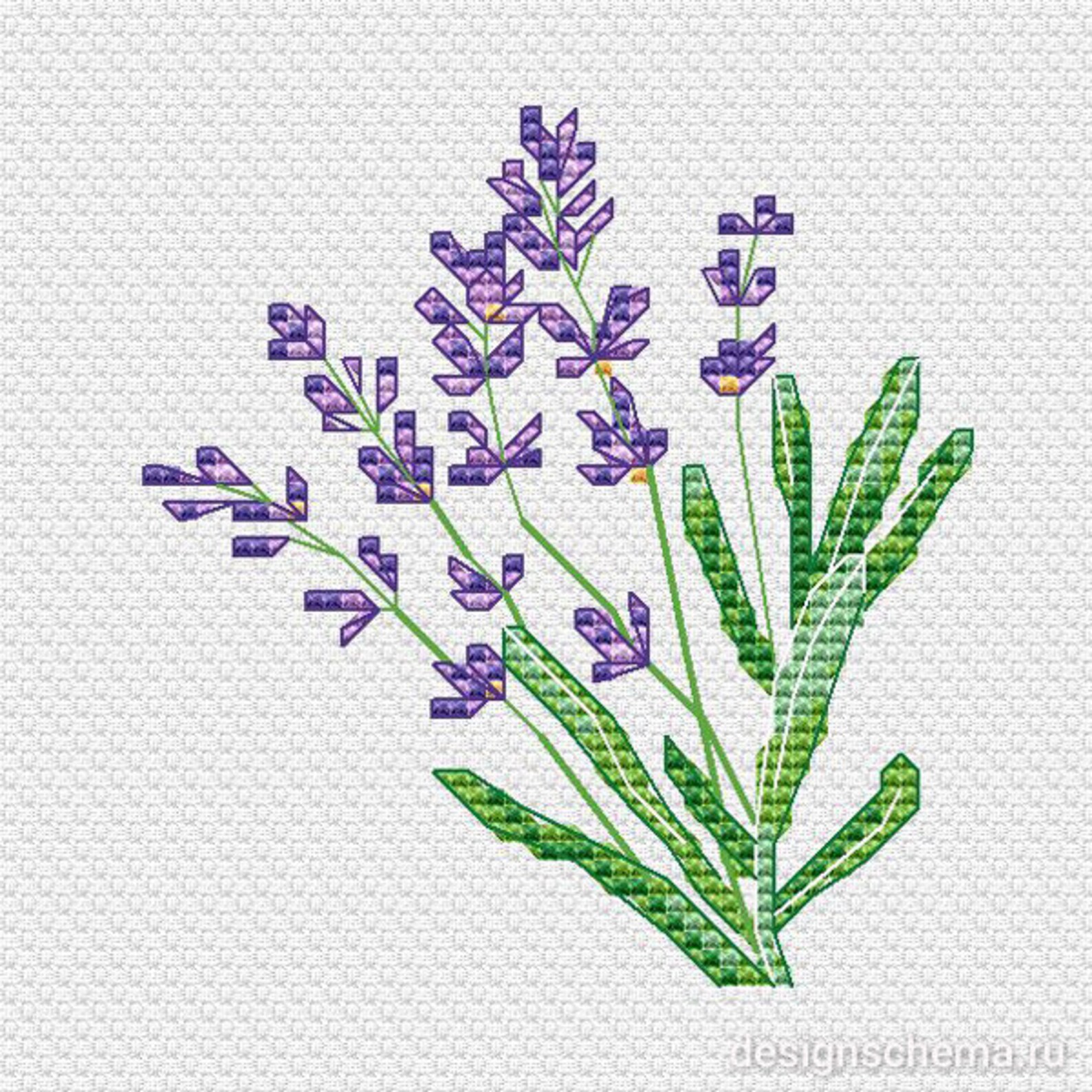 Lavender Cross stitch pattern Bouquet of flowers Embroidery Etsy