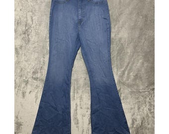 Vibrant M I U Jeans Talla 15 W31 Azul Ancho Campana Corte Bootcut Estilo Vintage USA
