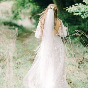 Long Plain Veil. Simple Tulle Wedding Veil in Light Ivory. - Etsy