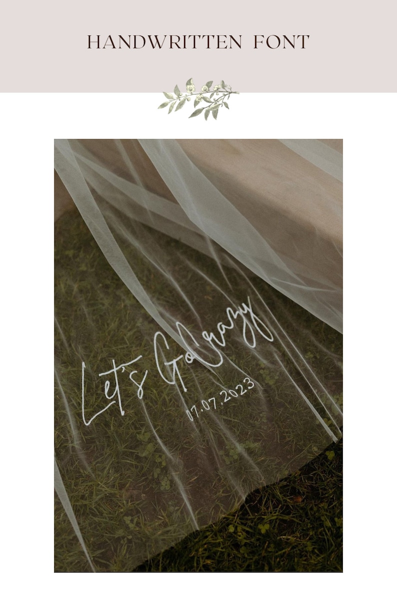 DIY Veil Embroidery. Personalised stitched wording supplied on tulle for stitching onto an existing veil. Sew onto your own veil at home image 6