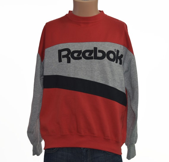 reebok vintage sweatshirt mens red