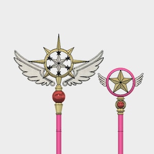 Archivos STL del bastón de ensueño y el bastón estelar de Sakura Card Captor