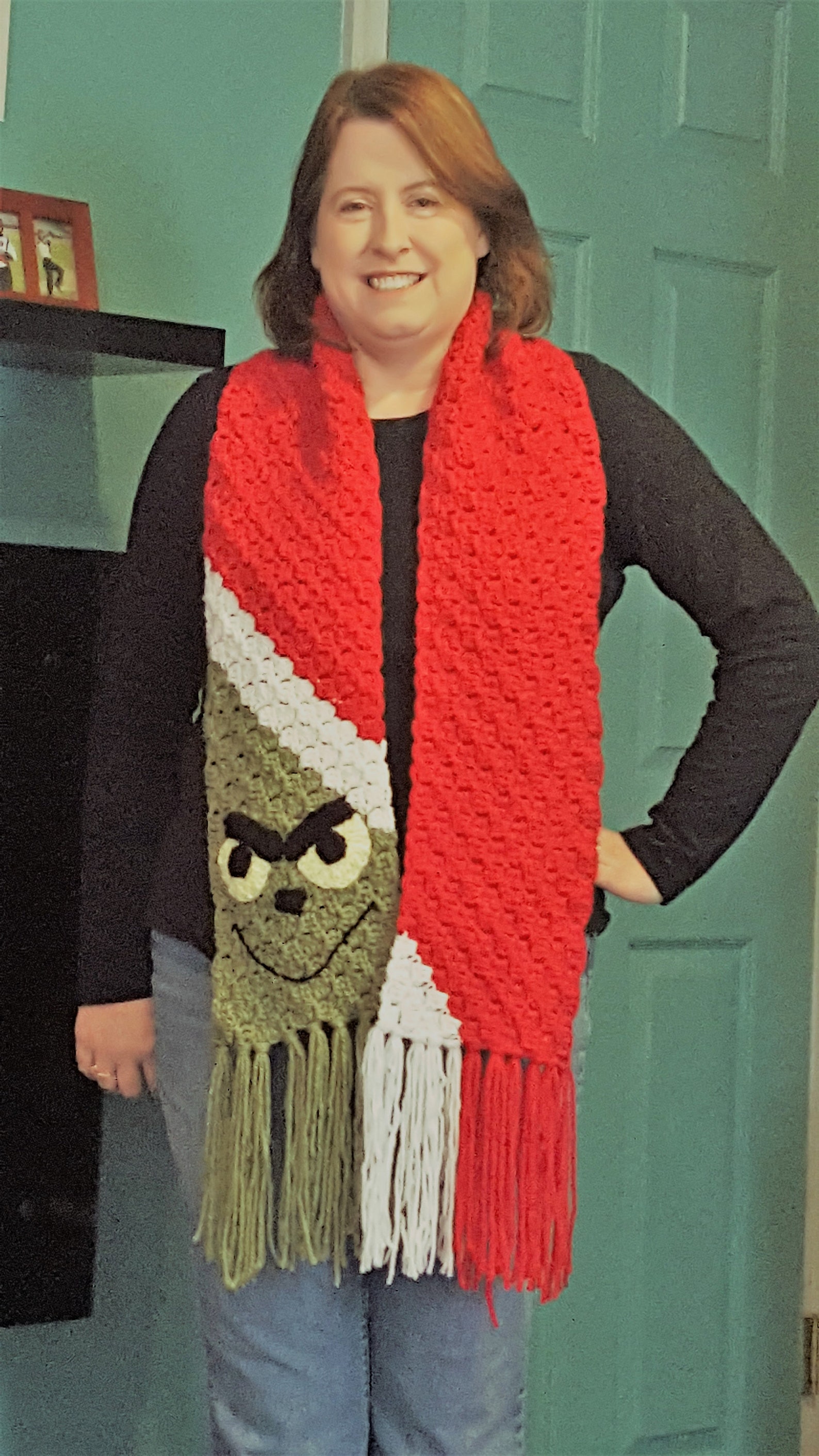 Handmade Grinch Crochet Scarf Etsy