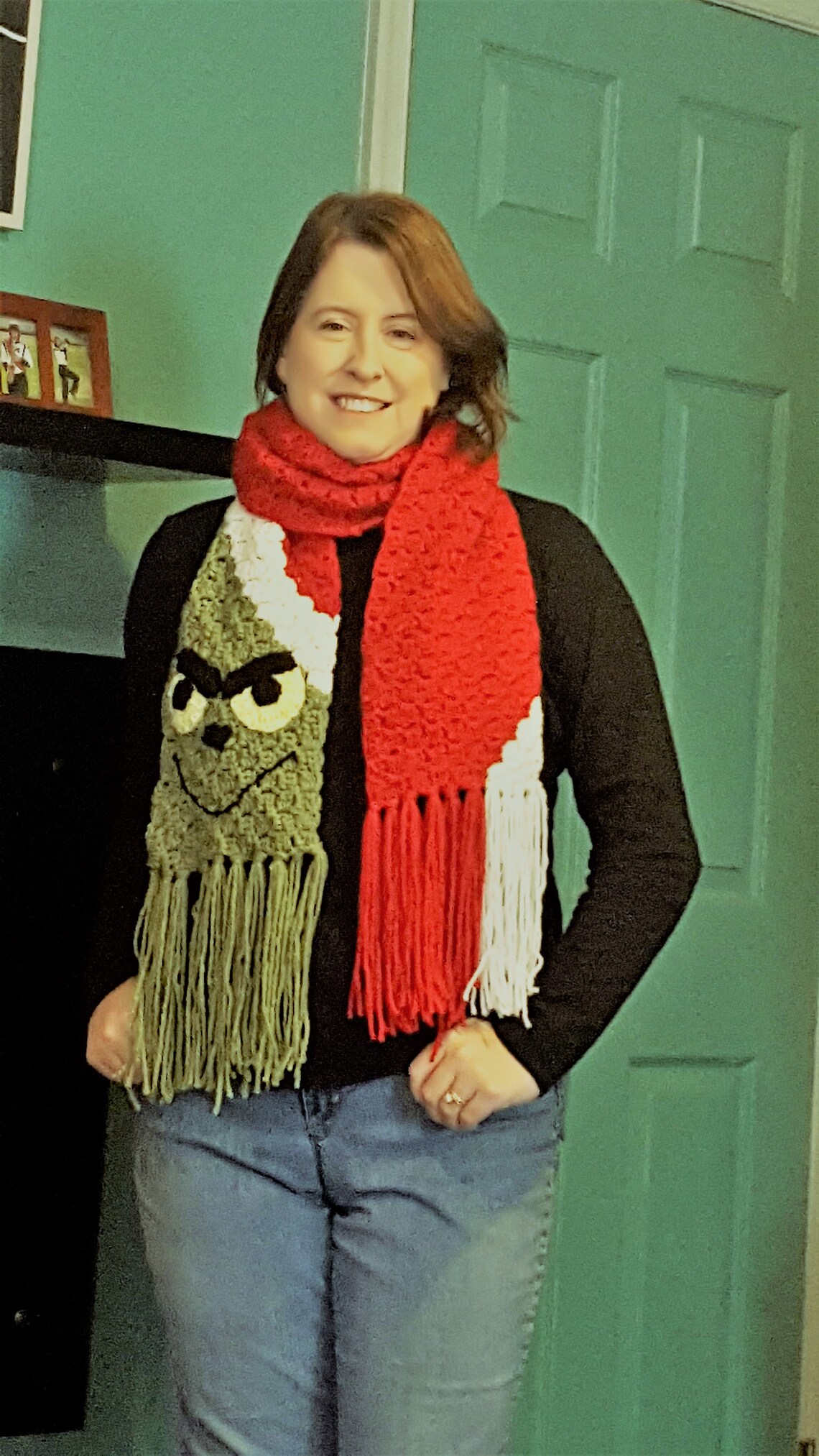 Handmade Grinch Crochet Scarf - Etsy