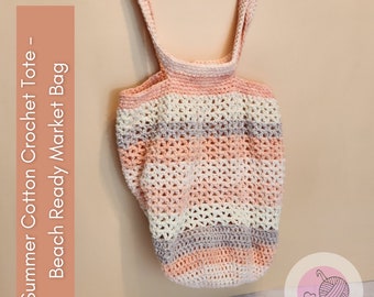 Summer Cotton Crochet Tote – Beach Ready Market Bag