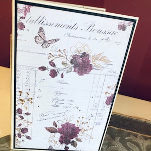 Floral Journal/Handmade Folio Journal/ File Folder Folio/ Journal/ Scrapbook/ Memory Keeping/Altered File Folder for Photos/ Album for Gift