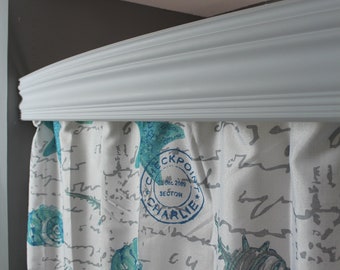 DIY baño cortina de ducha valance cornisa cambio de imagen, ducha bañera acento hogar ducha valance, renovación de la bañera de ducha, decoración de la bañera DIY